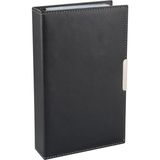 2K Suni Deri Mekanizmalı 4 Sıralı 192 Kart Kapasiteli Kartvizitlik 16 x 26,5 cm Siyah