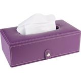 2k Suni Deri Peçetelik Mendil Kutusu 13*24*6 Cm. - Lila