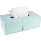 2k Suni Deri Peçetelik Mendil Kutusu 13*24*6 Cm. - Su Yeşili