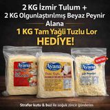 2kg Izmir Tulum + 2kg Olgunlastirilmis Beyaz Peynir Paketi(1kg Tuzlu Lor Hediyeli) - 1 kg