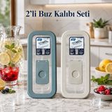 2’li 12 Hazneli Kapaklı Buz Kalıbı Seti Kolay Dolum ve Pratik Buz Çıkarma Aparatlı Buzluk Sariva Home