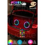 2’li 16cm ARGB Neon Pixel LED Hoparlör Kapağı | Sese Duyarlı Efektli | Modifiye & Tuning Işık Seti