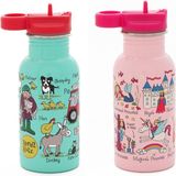 2'li 400 ml Pipetli Paslanmaz Çelik Matara Farm-Princess