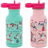 2'li 400ML Pipetli Paslanmaz Çelik Matara Unicorn-Princess