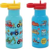 2'li 400ML Pipetli Paslanmaz Çelik Matara Wheels-Cars