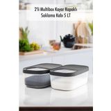 2'Li 5 Lt Multibox Kayar Kapakli Saklama Kabi & Erzak Kabi & Toz Ve Tablet Deterjan Kutusu