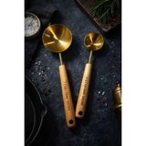 2'li Ahşap Saplı Ölçü Kaşığı 8 Ml- 25 ml Gold - Altın