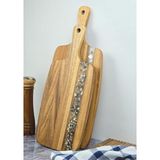 2'li Akasya Kesme Tahtası Takımı - Dikdörtgen Kesim Tahtası Seti - 45 + 40 Cm, 2 Parça - Kahverengi