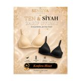 2'Lİ Alıştırma Sütyeni Balen Telsiz Soft Bra - İlk Sütyenim 2'li Paket Siyah - Ten Siyah - Ten 85A