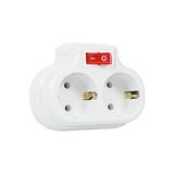 2'li Anahtarlı Golyat, Ikili Topraklı Priz Çoklayıcı Fiş, Beyaz Renk, 16A 250 Volt, Max 3600 Watt (Beyaz) - Ahşap - Bej - Siyah