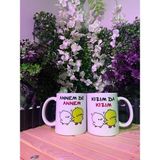 2'li Annem De Annem Kızım Da Kızım Baskılı Kupa Bardak Anneler Günü -Kırılmaz Kutu- - 2 Adet - 330 ml