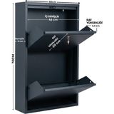 2'li Antrasit Metal Ayakkabılık (Kilitli)