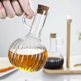 2'li Bambu Stand ile Cam Yağdanlık ve Sirkelik Seti, Yemek Masası ve Sofralarınız Için Bambu Standlı Şık Masa Üstü Yağ ve Sirke Şişeleri - Option-1