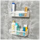 2'li Banyo Rafı 2 Askı Aparatlı - Ultra Güçlü Yapışkanlı Askılı Raf, Banyo Mutfak Dolap İçi Düzenleyici Organizer, Duş Şampuanlık, Duşakabin Rafı Askılı Organizer Beyaz