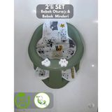 2'li Bebek Banyo Oturağı ve Minder Seti - Vakum Taban Mama Oturağı, Oturak - Yeşil