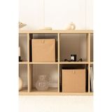 2'li Bej Dolap Içi Çamaşır Oyuncak Düzenleyici Katlanır Kapaksız Saklama Kutusu Organizer / 28 x 28 x 2 - Ahşap