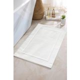 2'li Beyaz Ayak Havlusu - 50x70 Cm, 245 Gr, %100 Pamuk, Spa Ve Otel Banyo Paspası, Günlük Kullanıma Uygun