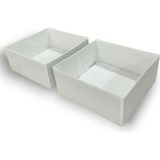2'li Beyaz Çekmece Içi Düzenleyici Organizer Set - Çok Amaçlı Dolap Içi Kutu Seti (28 * 28 - Çok Renkli