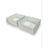 2'li Beyaz Çekmece Içi Düzenleyici Organizer Seti, Çok Amaçlı Dolap Içi Kutu (28X28X13CM) - Altın - Gri - Seçenek 1