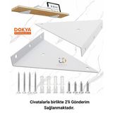 2'li Beyaz Gizli Raf Metal Raf Tutucu, Duvar Rafı için Metal Üçgen Raf Tutucu