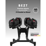 2li Bezt Premium Sports Ayarlanabilir Dambıl Seti 40KG Kırmızı + Stand - 80 kg