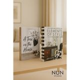 2'li Bohem Tarz Dekoratif Kitap Kutusu | Modern Salon & Ofis Dekoru | Estetik Masa Üstü Aksesuar - ELEMENTS - Beyaz