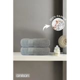 2'Li Boncuk Gri El Havlusu - 50X90 Cm, 225 Gr, %100 Pamuk, Spa Ve Otel Havlusu