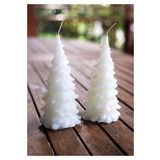 2'li Çam Ağacı Mum Seti, Dekoratif Mum, Yeniyıl Konsept, Yılbaşı Hediye, Kokulu Beyaz Mum, 12cm