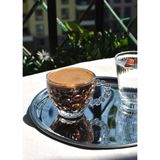2'li Cam Boncuklu Türk Kahve Fincanı Kulplu Espresso Bardak - Şeffaf
