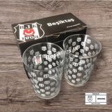 2'li Cam Su Bardak Gümüş Desenli, 500 Ml, Beşiktaş Lisanslı - Seçenek 1