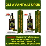 2'li Çemen Otu Yağı (%100 Saf ve Doğal) Besleyici Etki (2*20 ml / 0.7 Fl Oz) **avantajlı Ürün** - vücut bakım yağı