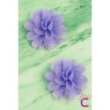 2'li Chiffon Flower Kız Çocuk Toka Seti Lila - Çiçekli Bebek Çocuk Saç Tokası Çıtçıtlı Pens Toka - Tek Ebat