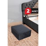 2'li Çok Amaçlı Antrasit Baza Kutu Hurç Seti 50X40X19 cm - Seçenek 1 - Amber