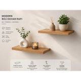 2'li Dekoratif Duvar Rafı Seti 50x20 cm – 18 mm Kalınlık – Modern Uçan Raf – Kitaplık