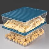 2'li Derin Mikrodalga Uyumlu Organizer Set Düzenleyici Gıda Erzak Saklama Kabı 5300ML Mavi