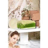 2li Doğal Kabak Lifli Keçi Sütü Aloe Vera Sabun Peeling Bakım Sıkılaştırma Akne Temizleme Yüz Pedi