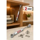 2'Li Dolap Kapak Amortisörü 80N 20 Cm Gri 2 Adet Gazlı Piston Seti Kalkar Kapak Destekleyici Mekanizma Mutfak Dolabı Banyo Dolabı Gardırop Ve Mo