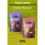 2’li Dondurularak Kurutulmuş Kuru Meyve - Sağlıklı Atıştırmalık - Çilek Kurusu Ve Kavun Kurusu Freeze Dried - 40 gr