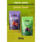 2’li Dondurularak Kurutulmuş Kuru Meyve - Sağlıklı Atıştırmalık - Çilek ve Incir Kurusu Freeze Dried - 40 gr