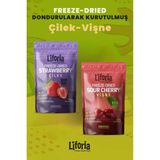 2’li Dondurularak Kurutulmuş Kuru Meyve - Sağlıklı Atıştırmalık - Çilek ve Vişne Kurusu Freeze Dried - 40 gr