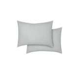 2'li Düz Yastık Kılıfı %100 Organik Pamuk Saten Beyaz 50x70 Cm