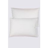 2'li Düz Yastık Kılıfı %100 Organik Pamuk Saten Krem 50x70 Cm