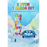 2'Li Eğitici Strateji Ve Denge Oyunu- Buz Tuzağı Buz Kırma Ve Penguen Denge Kulesi Aile Çocuk Oyunu