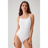 2'li Ekonomik Paket Beyaz 3004 Ince Askılı Basic Pamuklu Çıtçıtlı Body / Atlet Set - 40 - Beyaz - Beyaz