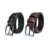 2'li Erkek %100 Hakiki Manda Derisi Siyah Tokalı Erkek Kot Kemeri 4,5 Cm Siyah-kahverengi Siyah - Kahverengi