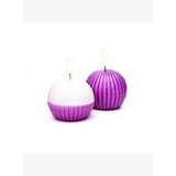 2Lİ FİTİLLİ DEGRADE MOR TOP MUM(8 CM)