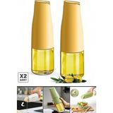 2li Fonksiyonlu Cam Yağdanlık 500ML Soft Yerçekimi Otomatik Kapak Damlatmayan Ağızlı Yağlık Sosluk - Turuncu - 500 ml