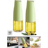 2li Fonksiyonlu Cam Yağdanlık 500ML Yeşil Yerçekimi Otomatik Kapak Damlatmayan Ağızlı Yağlık Sosluk - 500 ml