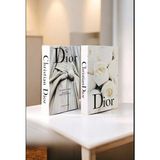 2'li Gelinlik & Beyaz Gül Dekoratif Kitap Kutu