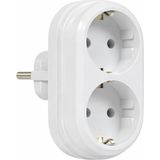2'li Golyat Fiş, Ikili Topraklı Duvar Tipi Priz Çoklayıcı Fiş, 16A 250 Volt, Max 3600 Watt (Beyaz) - Ahşap - Bej - Siyah